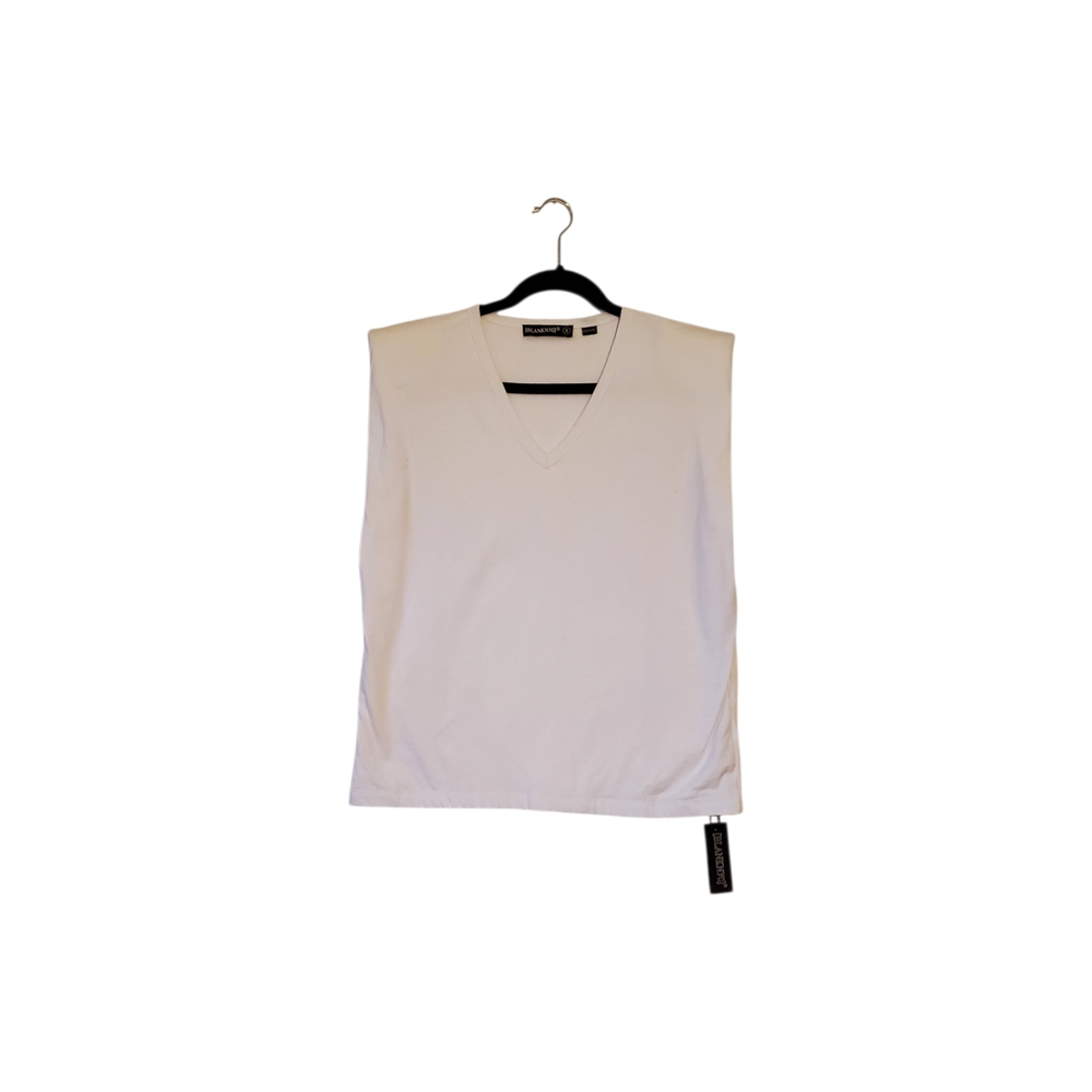 Blank NYC White Might Be Right Cotton Muscle Tank Top Tee Tops Size Small NWT
